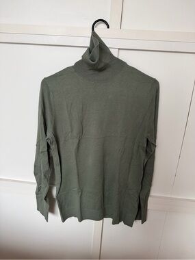 Massimo Dutti Sage Green Turtleneck Sweater